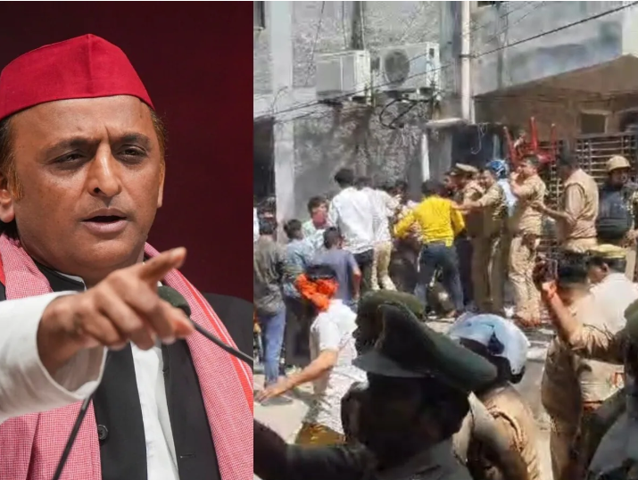 सांसद रामजी सुमन के घर पहुंचे अखिलेश यादव