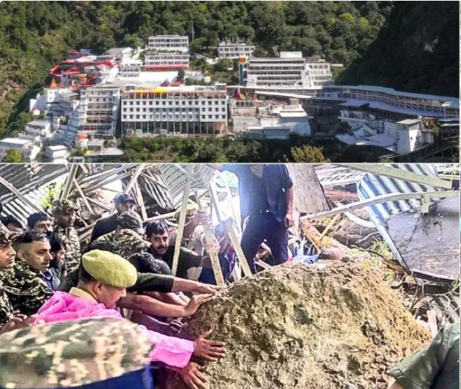 वैष्णो देवी मार्ग पर अर्द्धकुंवारी में लैंडस्लाइड