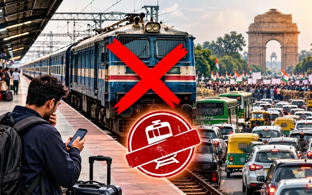 Delhi Train Cancelled: दिल्ली में ट्रैफिक जाम की आशंका, रेलवे ने कई मेल-एक्सप्रेस ट्रेनें कीं रद्द; 9 और 10 अक्टूबर के यात्रियों की बढ़ सकती है परेशानी